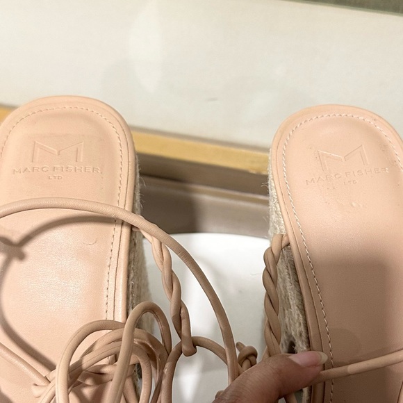 🌸MARC FISHER🌸 Oliver Lace Up Espadrille Platform Wedge Sandals Size: 9M - Picture 7 of 9